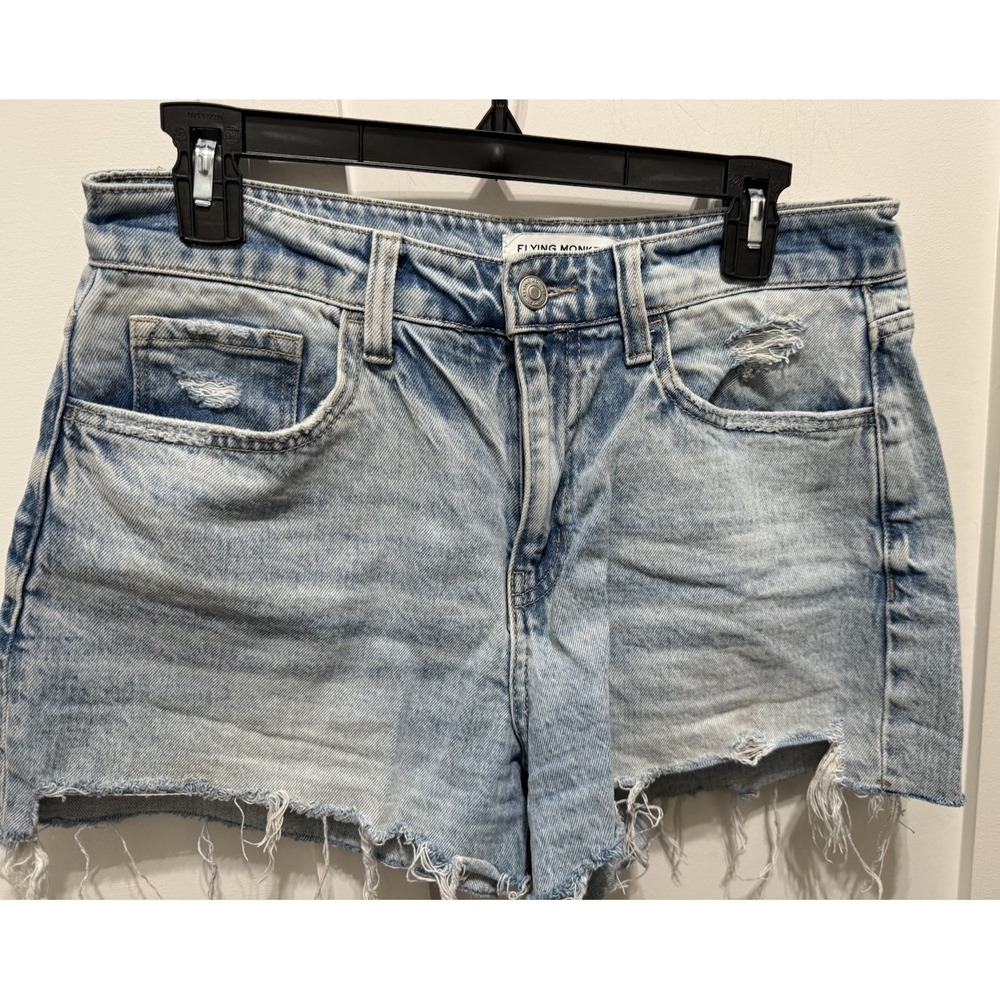 Flying Monkey Shorts size 28 Light Blue Denim‎ Jean High Rise Summer Boho Size 6